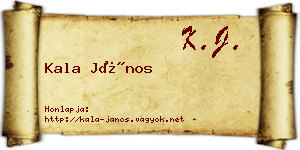 Kala János névjegykártya
